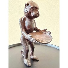 Vintage Balinese bronze monkey butler tray Statue style of Diego Giacometti picture