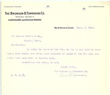 1906 New Haven CT Hardware & Woodenware Letter picture