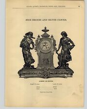1890s PAPER AD 2 Sided Ansonia Clock Bard Summer Winter Figural Bronze Silver  picture