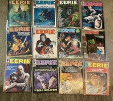 Eerie Illustrated Horror & Monster Comics Magazine Lot + 1970 Yearbook picture