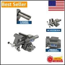 Durable Utility Bench Vise with 5-Inch Max Jaw Opening and Replaceable Jaws picture