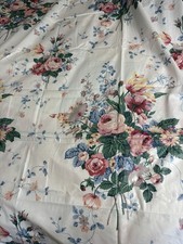 Vintage A J. YANG DESIGN Fabric 3.5 yds 128” by 56” Floral Cabbage Rose picture
