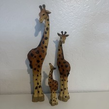 Giraffe Family Figurines  Mom Dad & Baby,Resin, Dad-15”,Mom-11.5”T,Baby-7”  picture