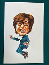 Original Mike Myers  11x17 cardstock sketch marker  caricature Levandoski picture