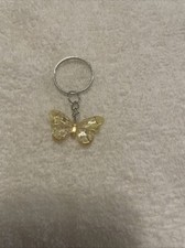 2 for $3.98.Silver Tone Metal Keychain Keyring Butterfly Insect Small Whimsical picture