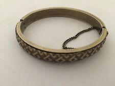 Vintage 1970s engraved grid Silver Bracelet with clasp picture