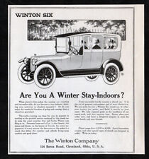 1915 WINTON Six Antique Vintage Original Print AD Touring car art Winter indoor picture
