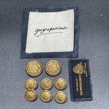 8 Vtg Georges Marciano Metal Gold Tone Blazer Buttons Crown Shield Rope Border picture
