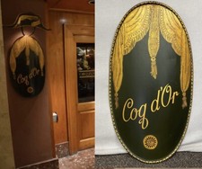 Coq D’Or Chicago The Drake Hotel Bar Sign Hand Painted Restaurant Trade Vintage picture