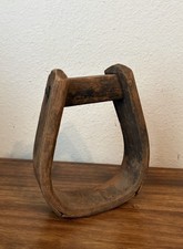 Antique Wooden Saddle Stirrup - Western Cowboy Farmhouse Decor - 7.75