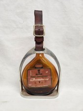 Vtg ARMAGNAC Ducasting Liquor Bottle On Metal Saddle Stirrup Leather Strap Horse picture