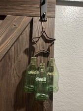 Vintage Flattened Melted 12 Oz Coca-cola Glass Bottle Wind chime Ashtray picture