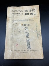Vtg. November 1950 TM 10-412 AFM 146-3 Army Air Force Recipe Book picture