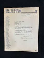 RARE 1943 HIAS WWII letter to M. Jacobs Monongahela, PA from Abraham Herman picture