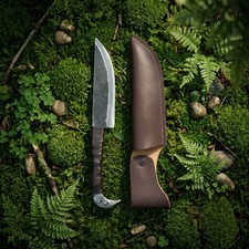 Hand Forge Sons of Odin Viking Knife 9.5” – Raven Head Hilt Hunting Knife picture
