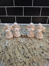 4 VINTAGE 50s Japan Christmas Angel Girls Set Figurines Flute Lyre Mid Century picture