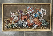 Marcus Designs The Charge of Knights 3D Relief Wood Wall Plaque, Multicolor picture