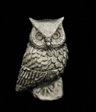 Vintage CUTE Owl Trinket Jewelry Box Antique Style Keepsake Vanity Decor VTG picture