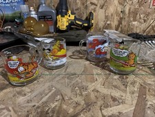 Vintage 1978-1980 McDonald's Garfield Clear Glass Coffee Cups Mugs Set of 4 picture