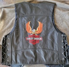 Harley Davidson Vintage Leather Vest Size Large picture