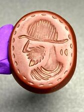 Stunning ancient Jasper Intaglio Handsome Greek Young King Signet Bead picture