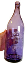 Antique Amethyst Blobtop Bottle Keystone Wilkes-Barre Pennsylvania Blob Top picture