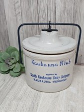 Vintage Kaukauna Klub Cheese Crock South Kaukauna Dairy Co Wisconsin Bail Lid picture