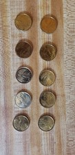 Lot of 10 Gold Tone Guardian Angel Saint Coins Double Sided Religious picture