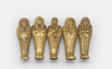 Rare Ancient Egyptian Antique 5 Golden Statues Ushabti Servant BC Egyptology picture