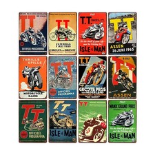 TT Isle Of Man Metal Poster Retro Vintage Tin Metal Signs Motorcycle Races Plaqu picture