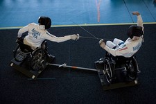 French paralympic fencer Cyril More during a training session Old Photo 4 picture