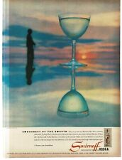1956 Smirnoff Vodka martini ethereal dreamy sky reflection Vintage Print Ad picture