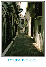 Vintage Marbella Spain Costa del Sol Calle Tipica Street Scene Postcard Unused picture
