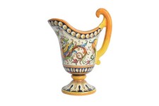 Antique Portugal Italian Ceramic Large Faience Serving Pitcher Pottery picture
