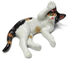 ➸ NORTHERN ROSE Cat Miniature Figurine Calico Cat Kitten picture