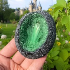 Natural Raw Magnetite Goethite Green Copper Ore Mineral Cluster Geode Specimens picture