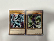 Yugioh Jumbo Oversized 2 Card Set - Blue-Eyes White Dragon & Dark Magician MINT picture