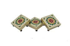 Religious Chowki for Puja 3 x 3 Inch Pack of 3 US picture