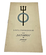 1937 Italian Cruise Ship Saturnia Passenger List Booklet Ephemera Antique 1930s picture
