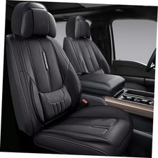 Universal Fit Premium Leather 5-Seats Car Seat Covers - Full Set Black picture