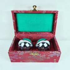 Set of 2 VTG Chinese Oriental Stress Exercise Massage Chime Balls in  Case ~ 2