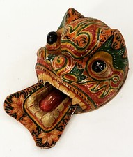 VTG BALINESE INDONESIA RANGDA PAPER MACHE FOLK ART ETHNOGRAPHIC DANCE MASK INDIA picture