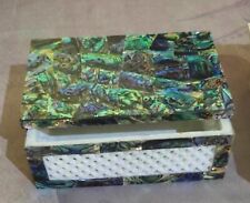 Abalone Shell Overlay Work Small Jewelry Box for Table Decor Marble Trinket Box picture