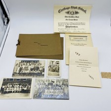 Vintage 1931 Carthage High School Dipolma, Kindergarten Dipolma & Class postcard picture