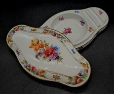 Scarse Vintage Schumann Bavaria Floral Porcelain Vanity Desk Organizer **READ picture