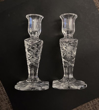 Vintage Lead crystal candlesticks, pair, excellent cond. 6 3/4