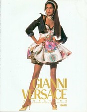 Gianni Versace Magazine Print Ad Advert Yasmeen Ghauri long legs high heels 1992 picture