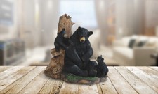 Black Bear with Baby Statue 6.5