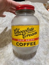 Vintage Chocolate Cream 1 Pound Coffee Jar Western Grocer Mills Marshalltown IA picture