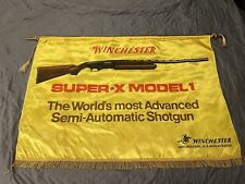VINTAGE WINCHESTER SUPER-X MODEL 1 YELLOW SILK BANNER HOLLYWOOD BANNERS  picture